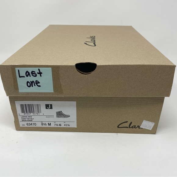 Clarks Larvik Mid Leather Lace Up Boot Dark Tan Oily - Picture 9 of 9